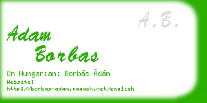 adam borbas business card
